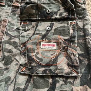 True Religion Camouflage Cargo pants with Orange Accents